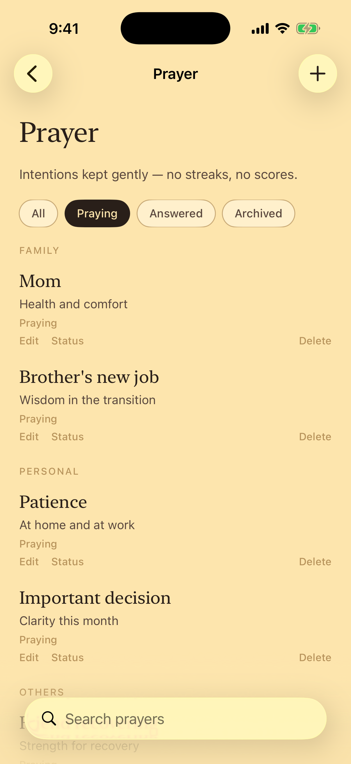 Prayer list